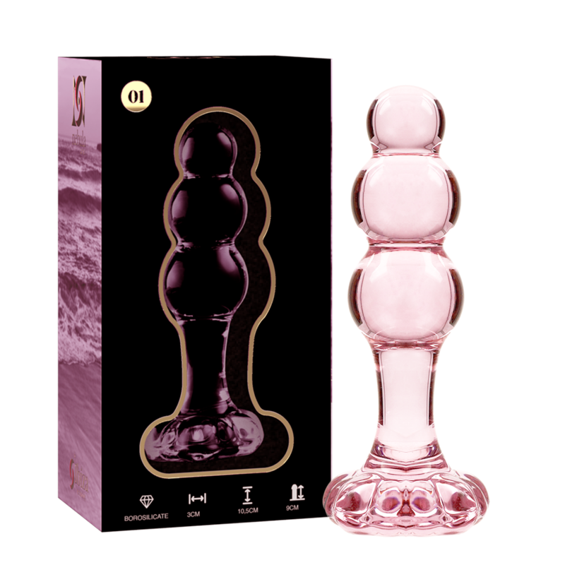 Plug Anale in Vetro Borosilicato Nebula Series Modello 1 — Rosa