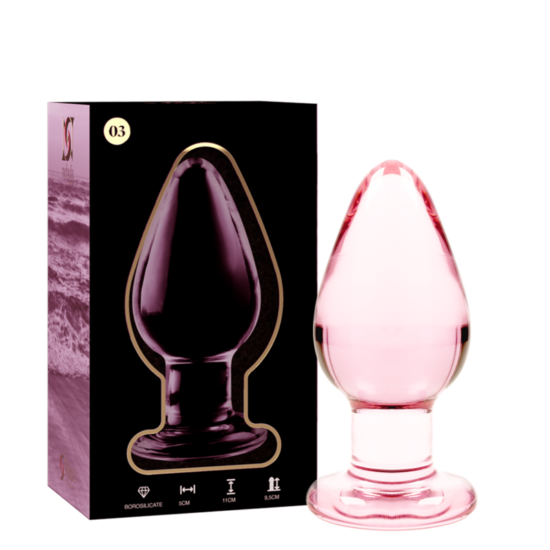 Plug Anale in Vetro Borosilicato Nebula Series Modello 3 — Rosa