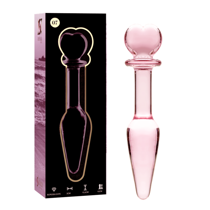 Plug Anale in Vetro Borosilicato Nebula Series Modello 7 — Rosa 13,5 cm