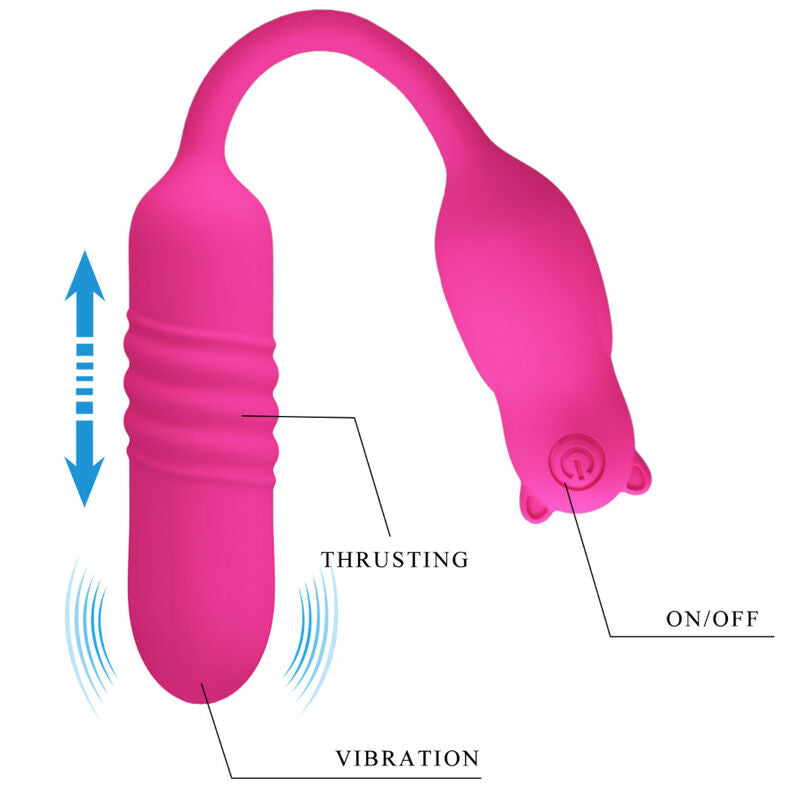 Uovo Vibrante Push in Silicone Pretty Love Nobikuma — Rosa