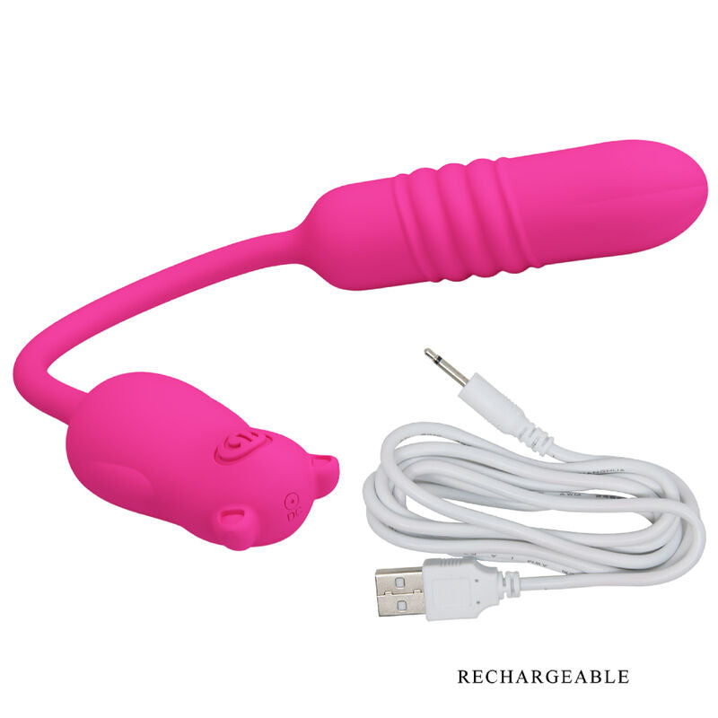 Uovo Vibrante Push in Silicone Pretty Love Nobikuma — Rosa