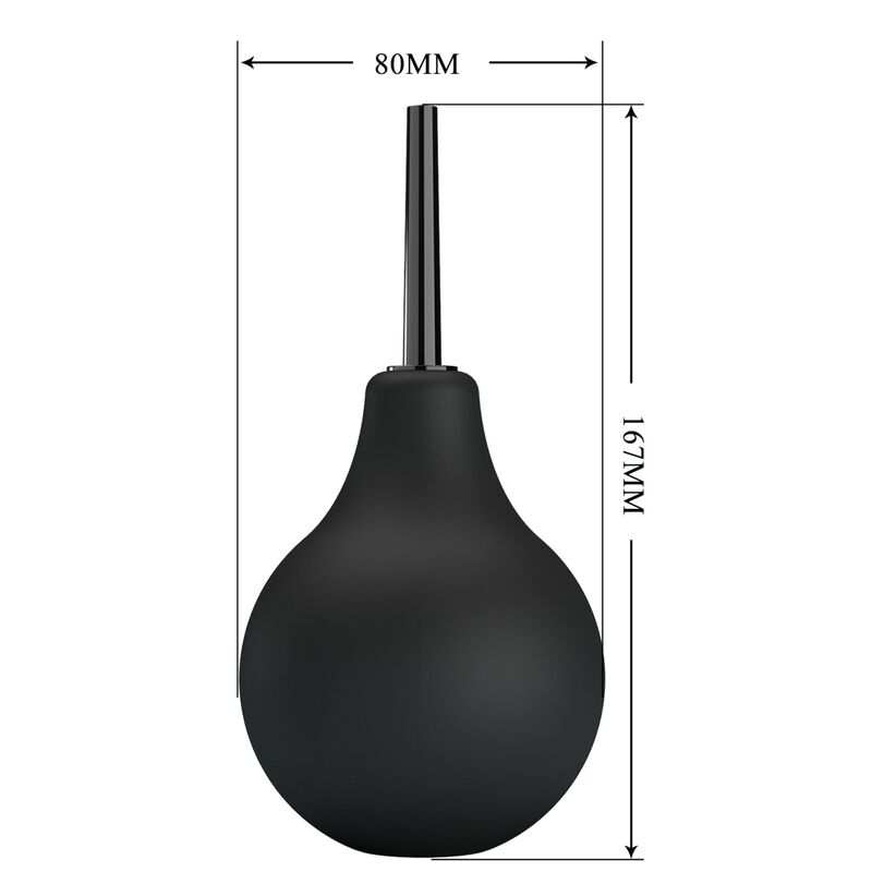 Doccia Anale Mr Play — Bulbo Morbido, Ugello 7,5 cm, Nero