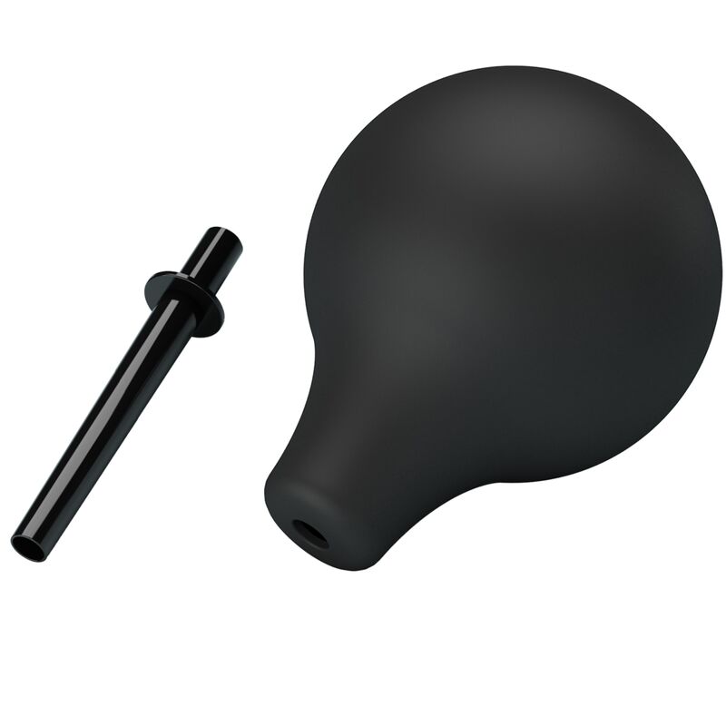 Doccia Anale Mr Play — Bulbo Morbido, Ugello 7,5 cm, Nero