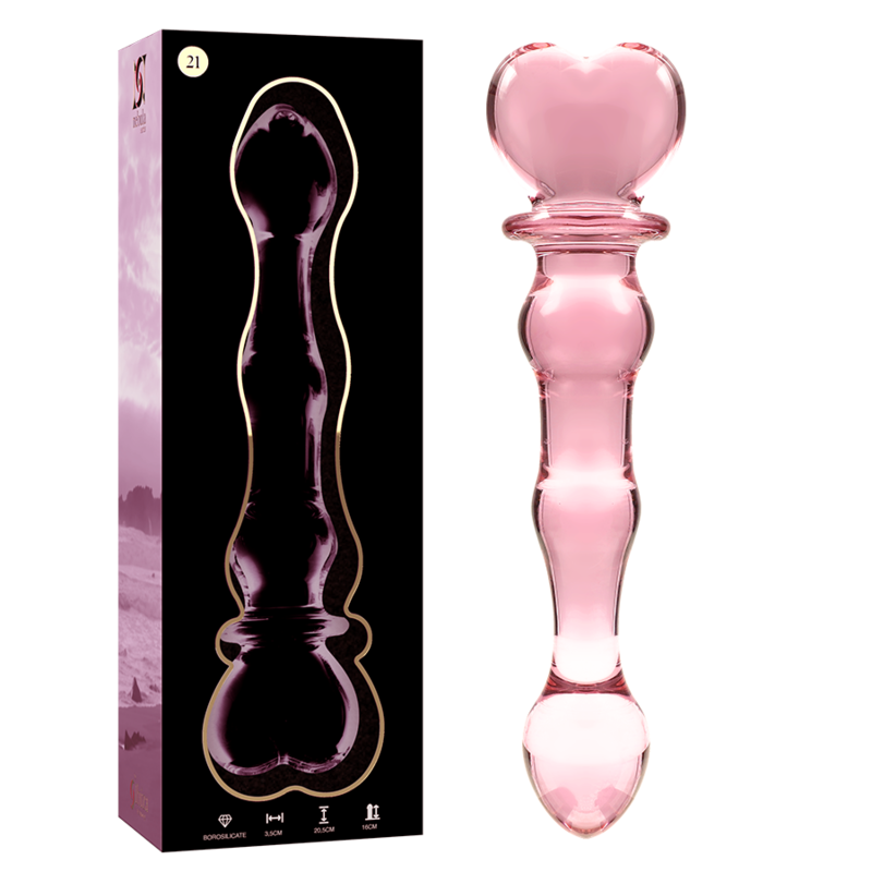 Dildo in Vetro Borosilicato Nebula Series Modello 21 — Rosa, 20.5 cm