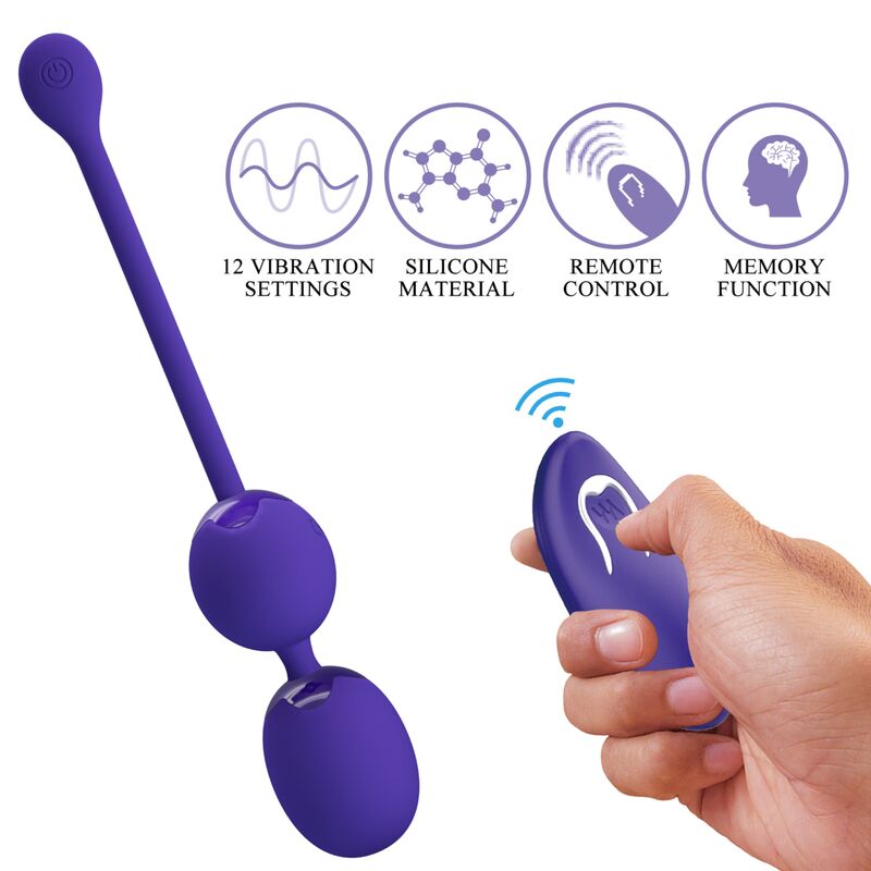 Sfere Vaginali Vibranti con Telecomando Pretty Love — Viola