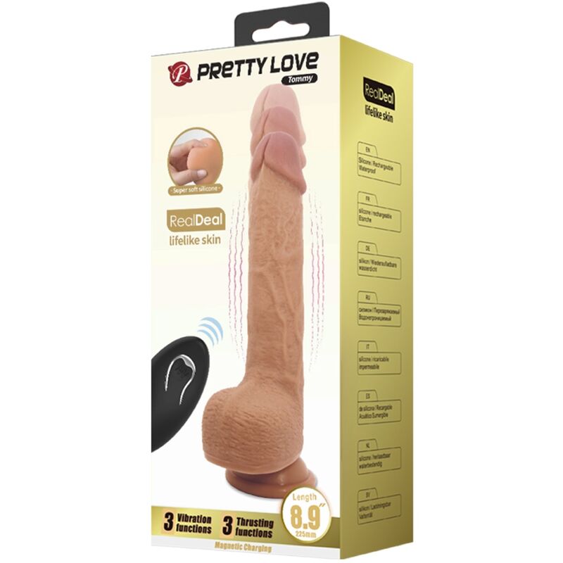 Dildo Realistico Vibrante con Spinta Pretty Love Tommy — 22,5 cm