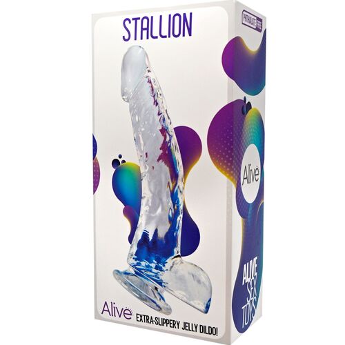 Alive - Pene realistico Stallone trasparente 22 cm