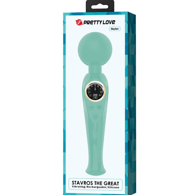 Vibratore Wand Pretty Love Skyler — 10 Modalità, Verde