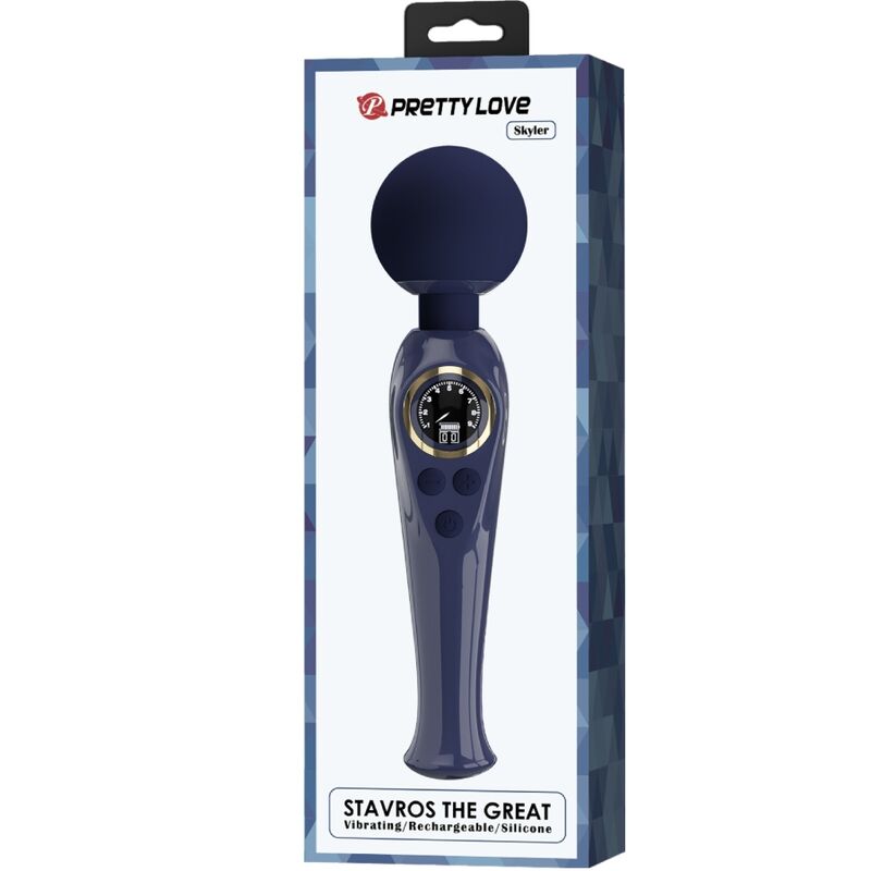 Vibratore Wand Pretty Love Skyler — 10 Modalità, Blu