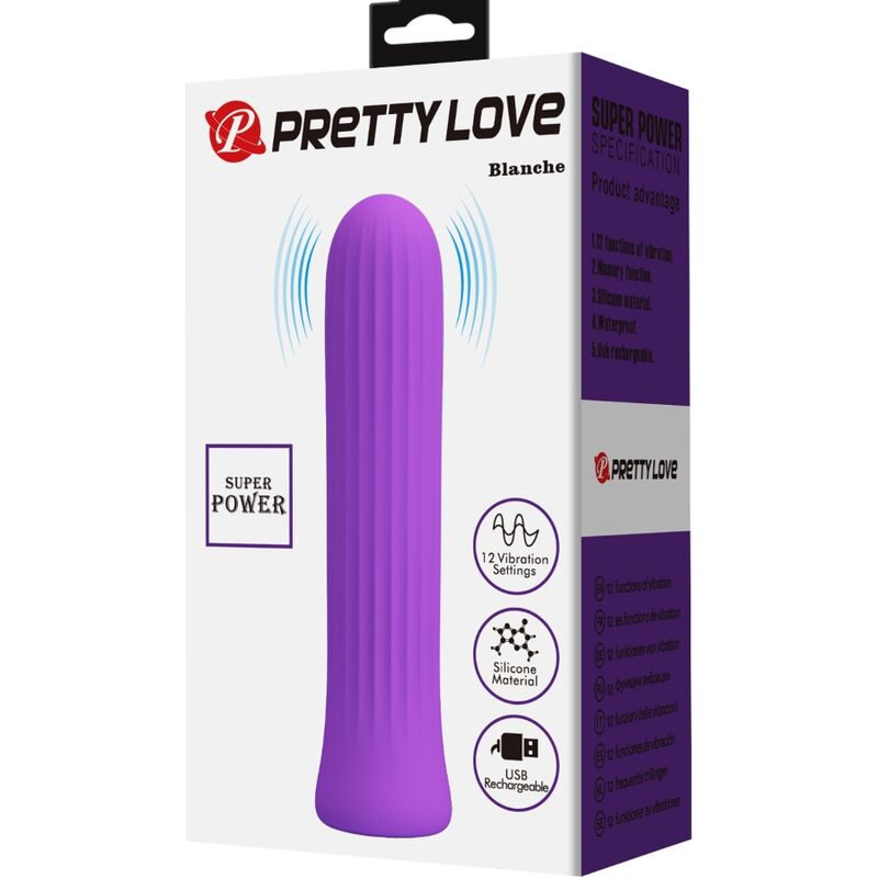 Vibratore Bullet Pretty Love Blanche — Silicone, 12 Modalità