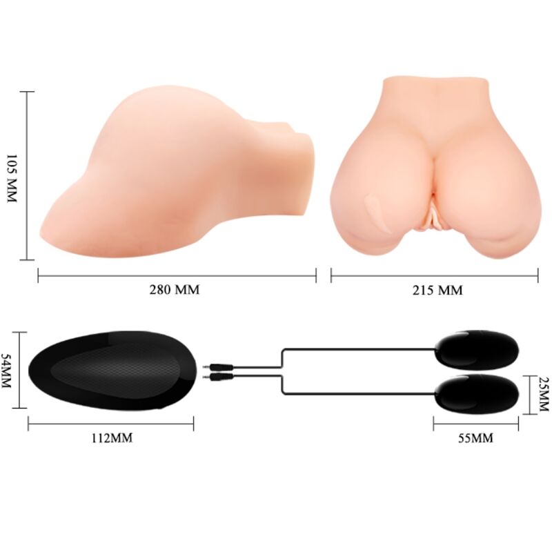 Masturbatore Maschile Realistico Crazy Bull — Vagina e Ano Vibrante