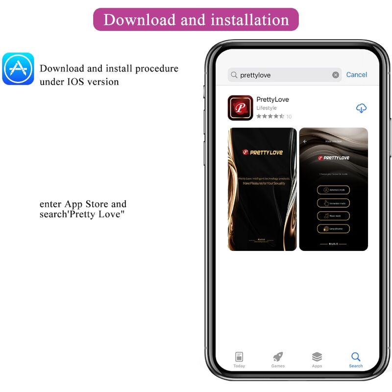 Uovo Vibrante con App Pretty Love Catalina — 12 Modalità, Rosa