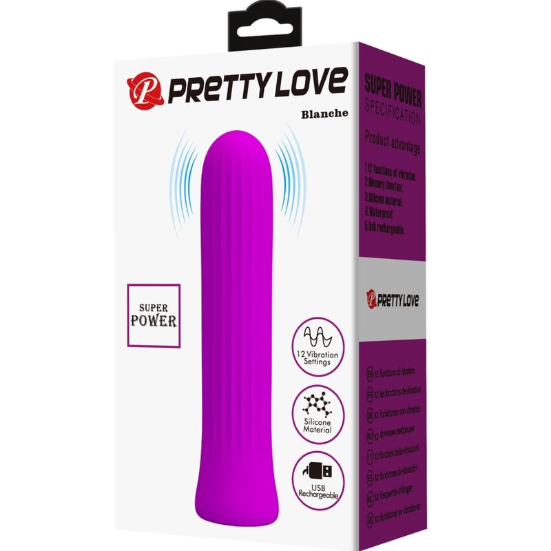 Vibratore Clitoride Pretty Love Blanche — Silicone, 12 Modalità