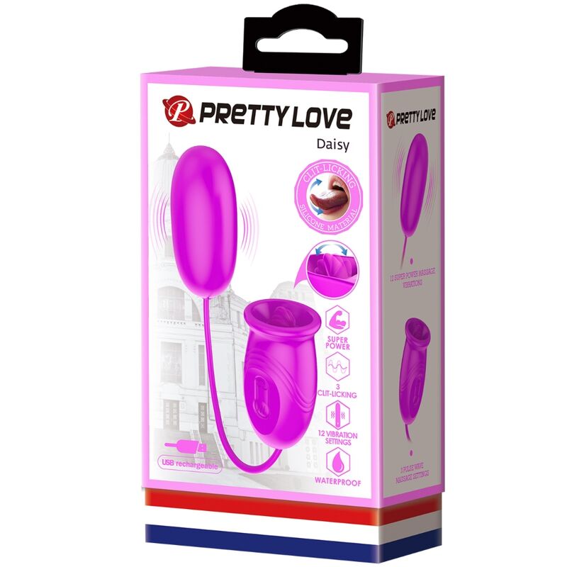 Uovo Vibrante con Leccatura Pretty Love Daisy Dual — 12 Modalità