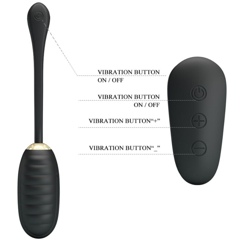 Uovo Vibrante con Telecomando Pretty Love Doreen — Nero