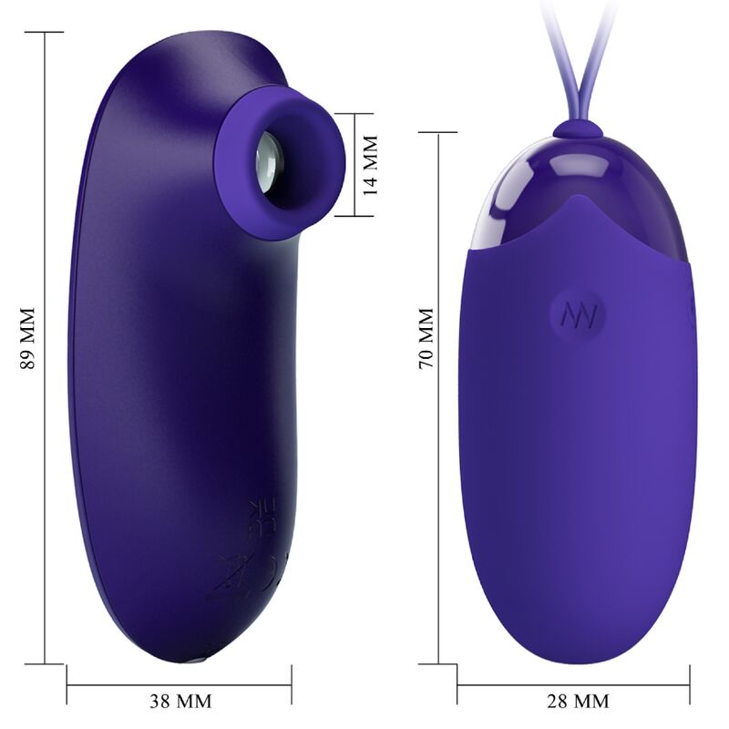 Uovo Vibrante con Stimolatore Pretty Love Youth — Silicone, Ricaricabile
