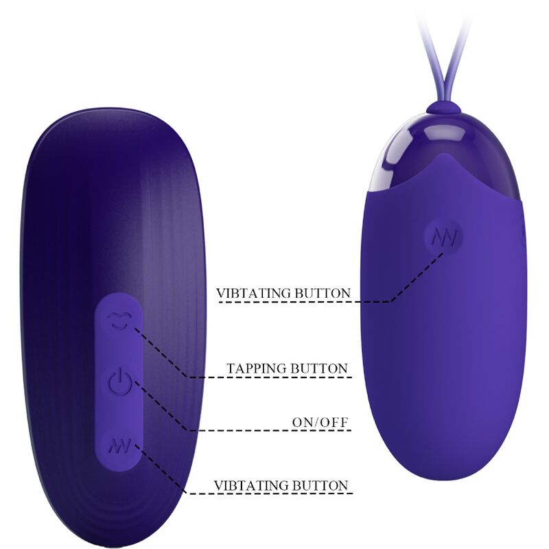 Uovo Vibrante con Stimolatore Pretty Love Youth — Silicone, Ricaricabile