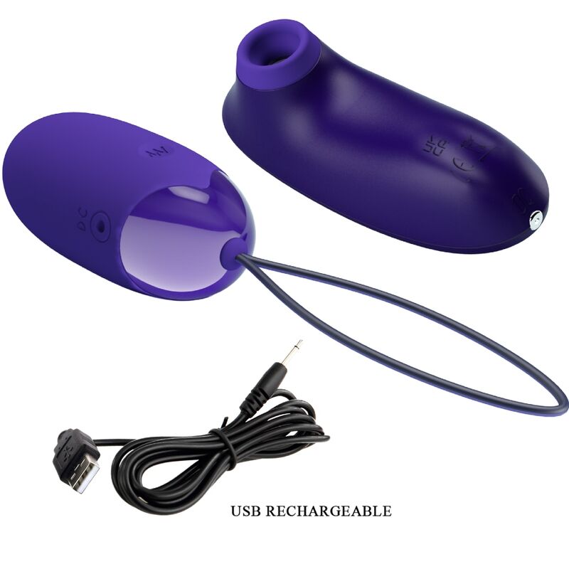 Uovo Vibrante con Stimolatore Pretty Love Youth — Silicone, Ricaricabile