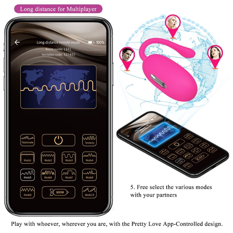 Uovo Vibrante con App Pretty Love Doreen — Ricaricabile