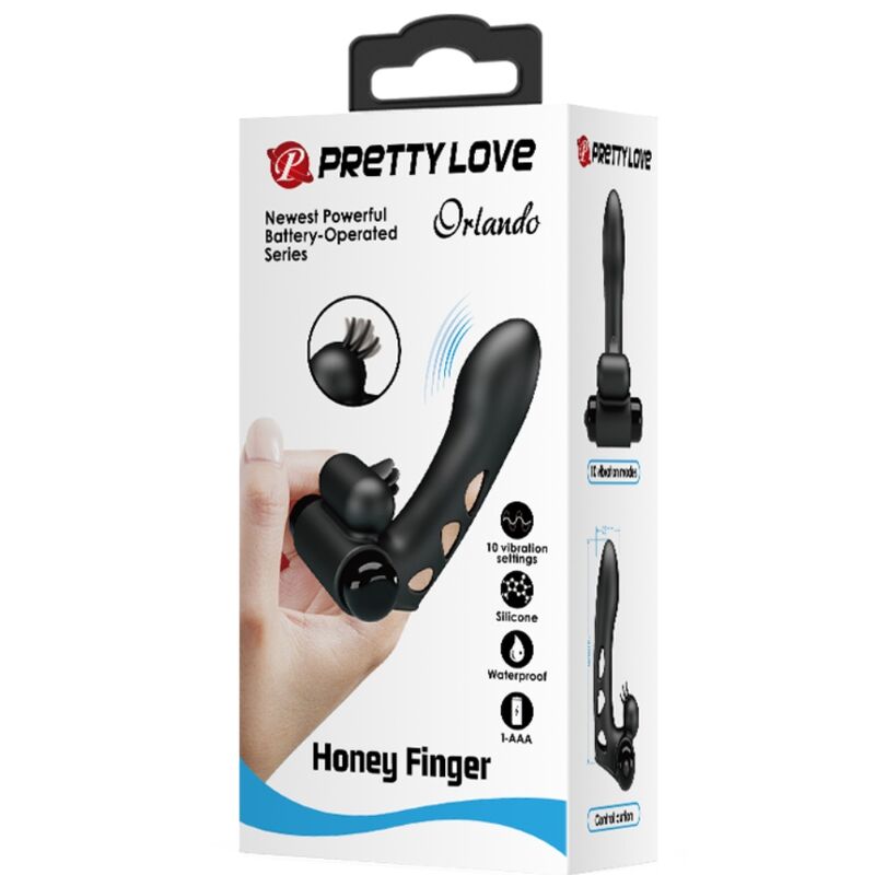 Vibratore da Dito Pretty Love Orlando — Nero
