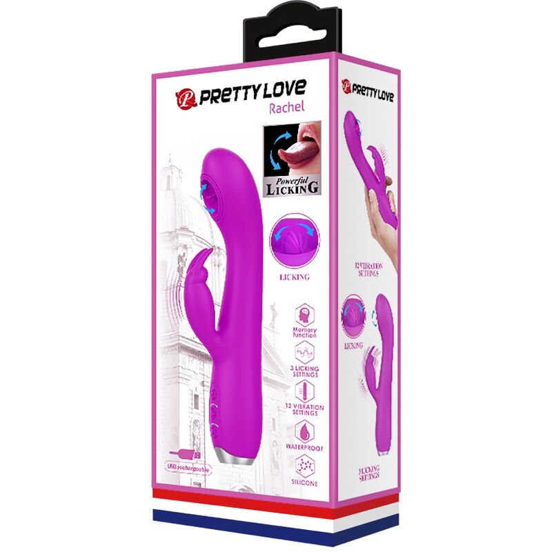 Vibratore Linguale con Ventosa Pretty Love Rachel — 12 Funzioni