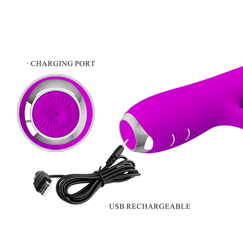 Vibratore Linguale con Ventosa Pretty Love Rachel — 12 Funzioni