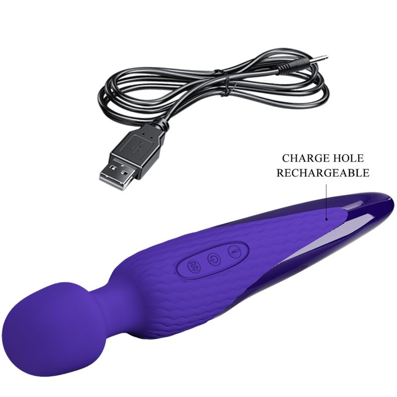 Vibratore Wand con Calore Pretty Love Antony — Silicone, 7 Modi