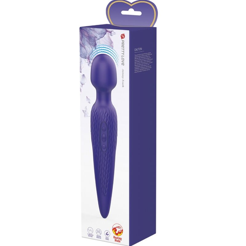 Vibratore Wand con Calore Pretty Love Antony — Silicone, 7 Modi