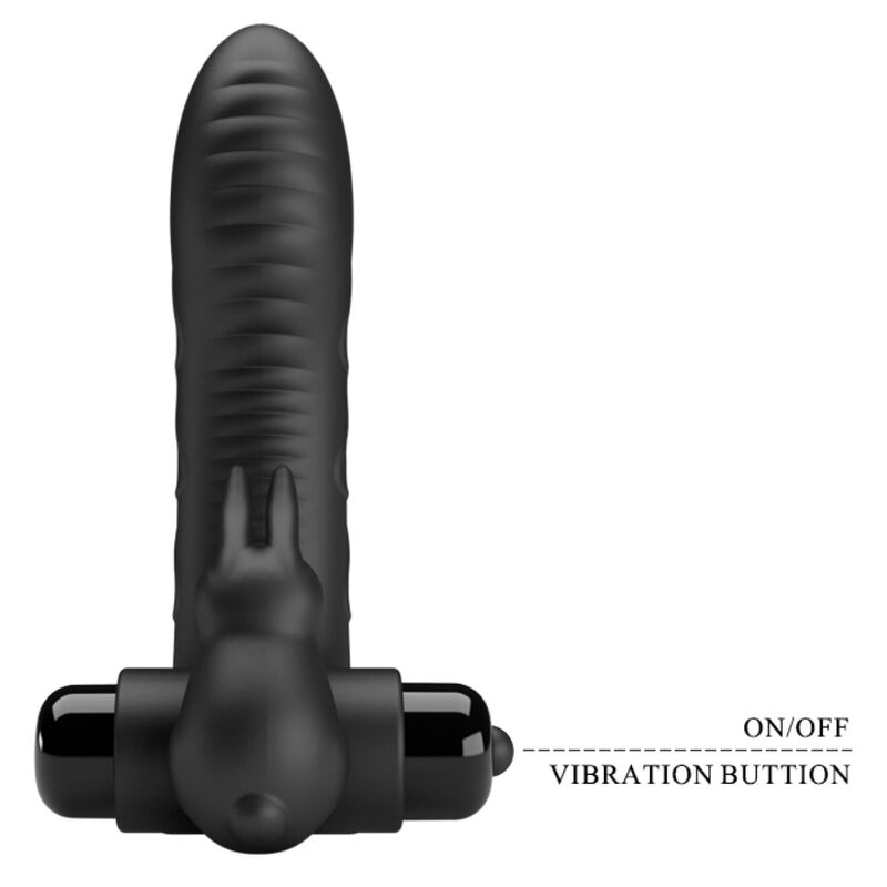 Vibratore Rabbit da Dito Pretty Love Vance — Silicone, Nero