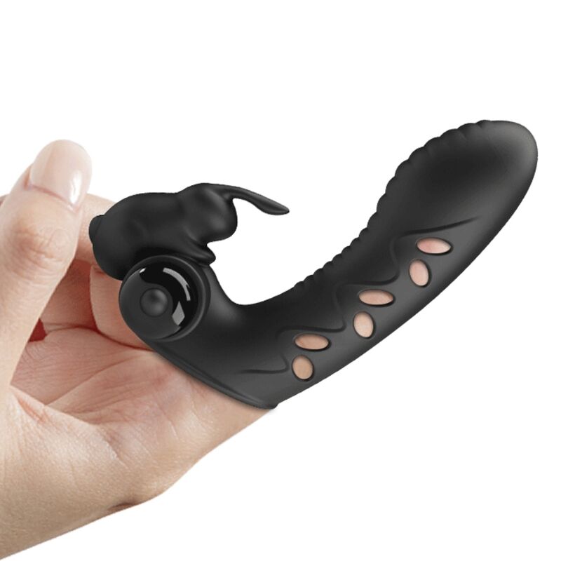 Vibratore Rabbit da Dito Pretty Love Vance — Silicone, Nero