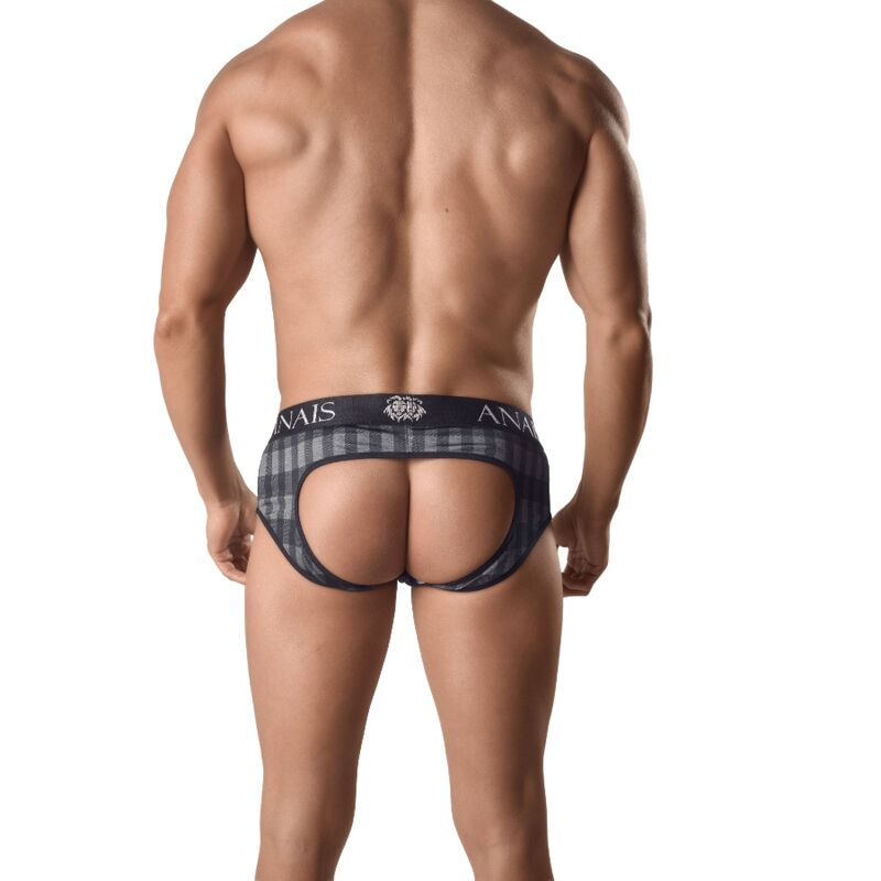 Slip Jock Uomo Sedere Scoperto Anais Men Aegis — Quadretti Grigi