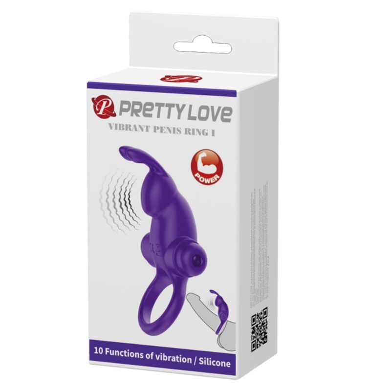 Anello Fallico Vibrante Rabbit Pretty Love — Silicone, 10 Modalità