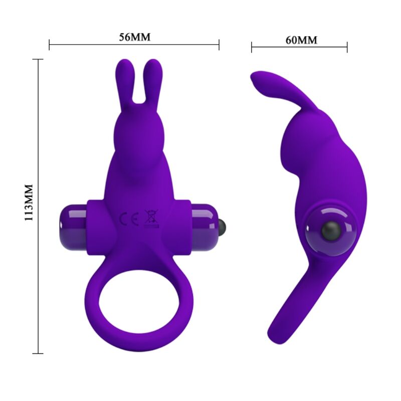 Anello Fallico Vibrante Rabbit Pretty Love — Silicone, 10 Modalità