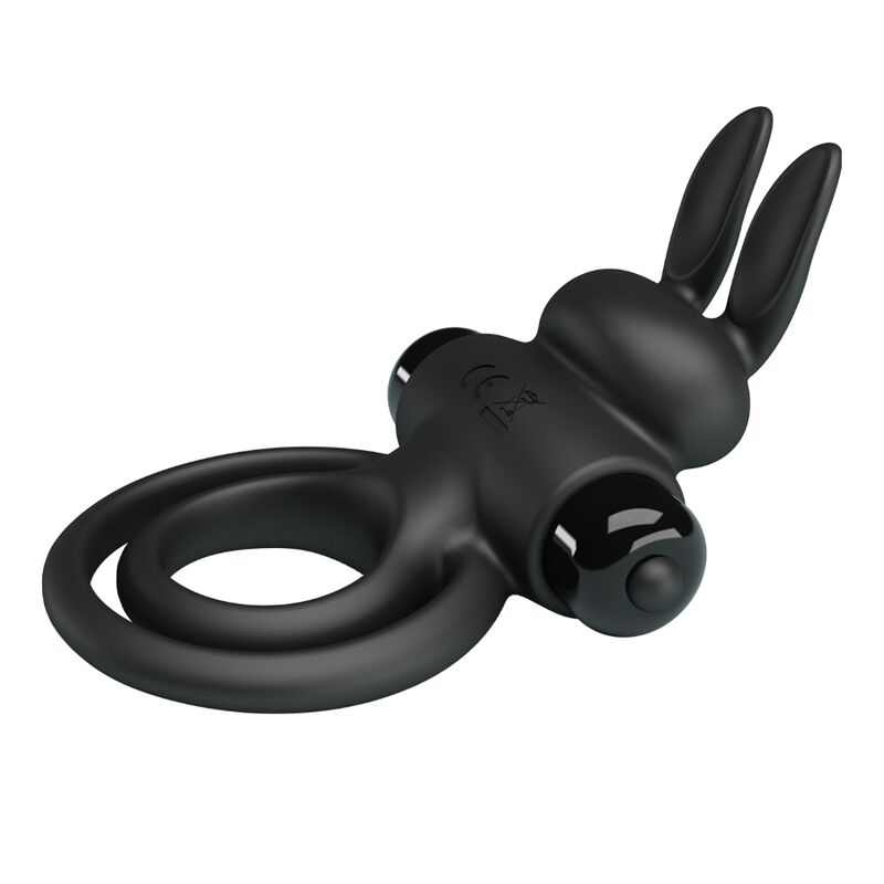 Anello Fallico Vibrante Rabbit Pretty Love — Silicone, Nero