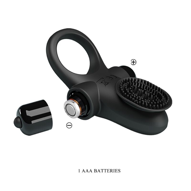 Anello Fallico Vibrante Pretty Love — Silicone, Nero