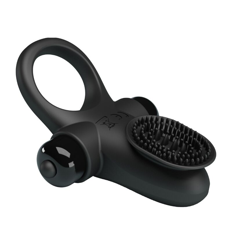 Anello Fallico Vibrante Pretty Love — Silicone, Nero