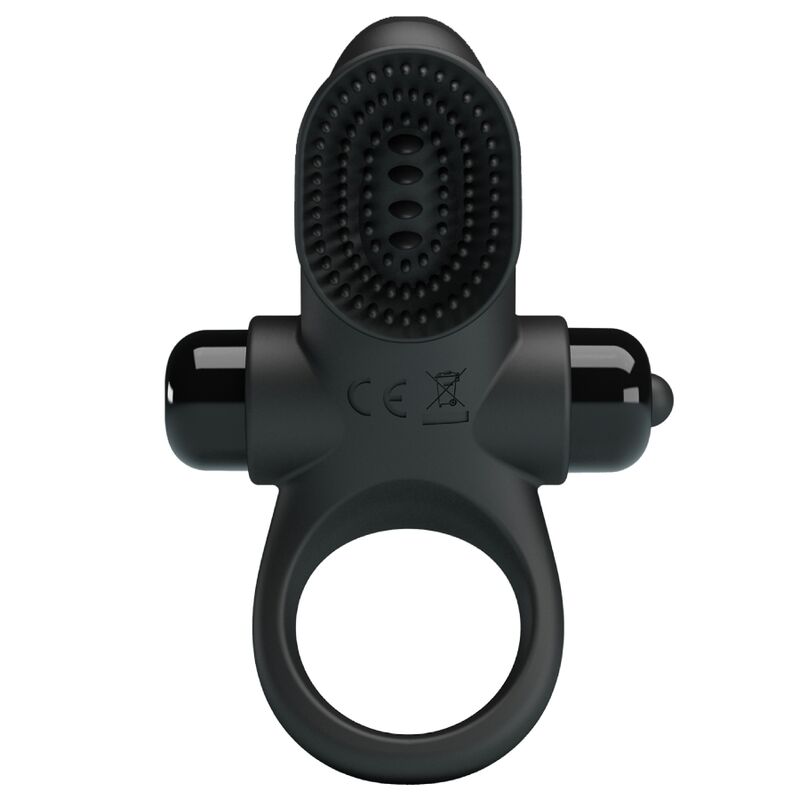 Anello Fallico Vibrante Pretty Love — Silicone, Nero
