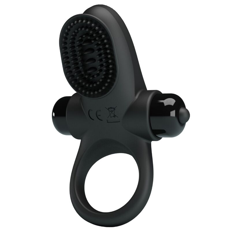 Anello Fallico Vibrante Pretty Love — Silicone, Nero