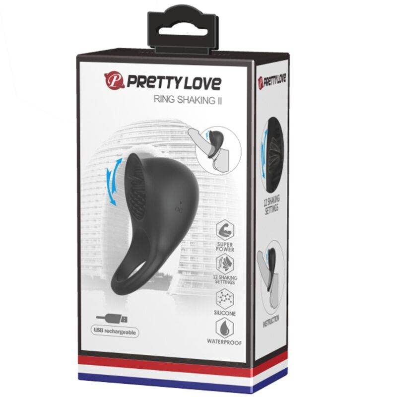 Anello Fallico Vibrante Pretty Love — Stimolatore Linguale, Silicone