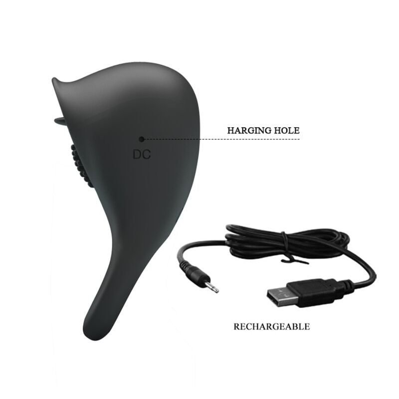 Anello Fallico Vibrante Pretty Love — Stimolatore Linguale, Silicone