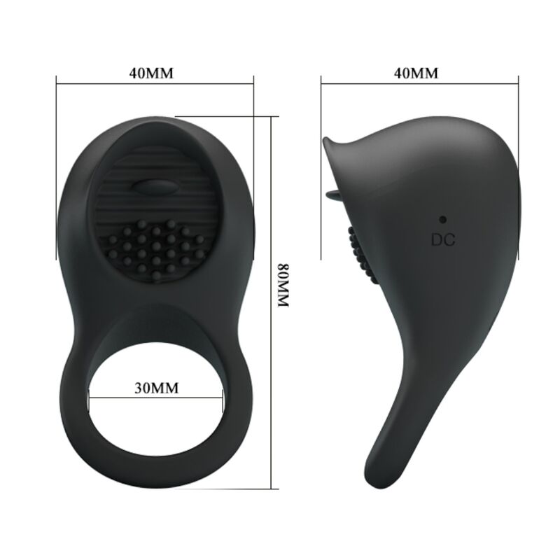 Anello Fallico Vibrante Pretty Love — Stimolatore Linguale, Silicone