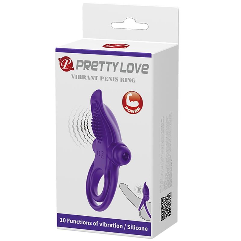 Anello Fallico Vibrante Pretty Love — Silicone, 10 Modalità