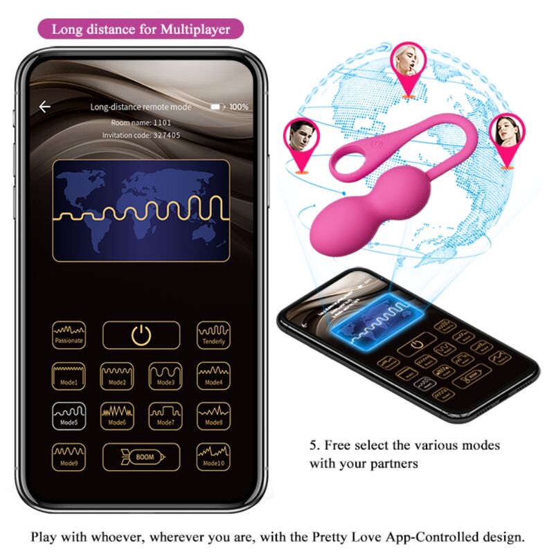 Palline Kegel Vibranti Pretty Love Elvira — 12 Modalità, Rosa