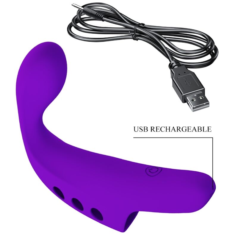 Vibratore da Dita Ricaricabile Pretty Love Gorgon — Viola