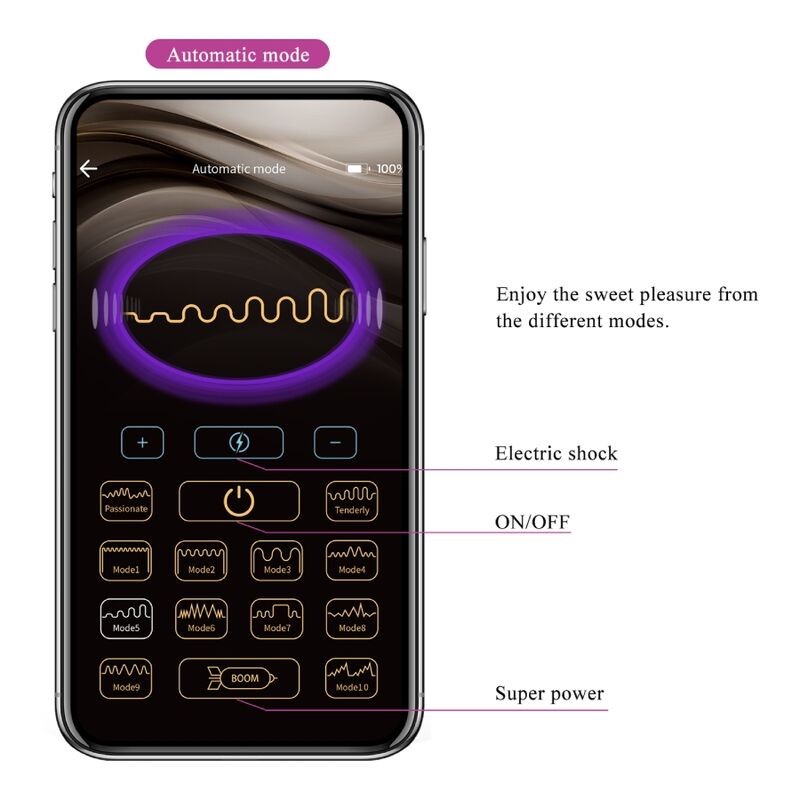 Plug Anale Vibrante App Pretty Love Jefferson — Nero