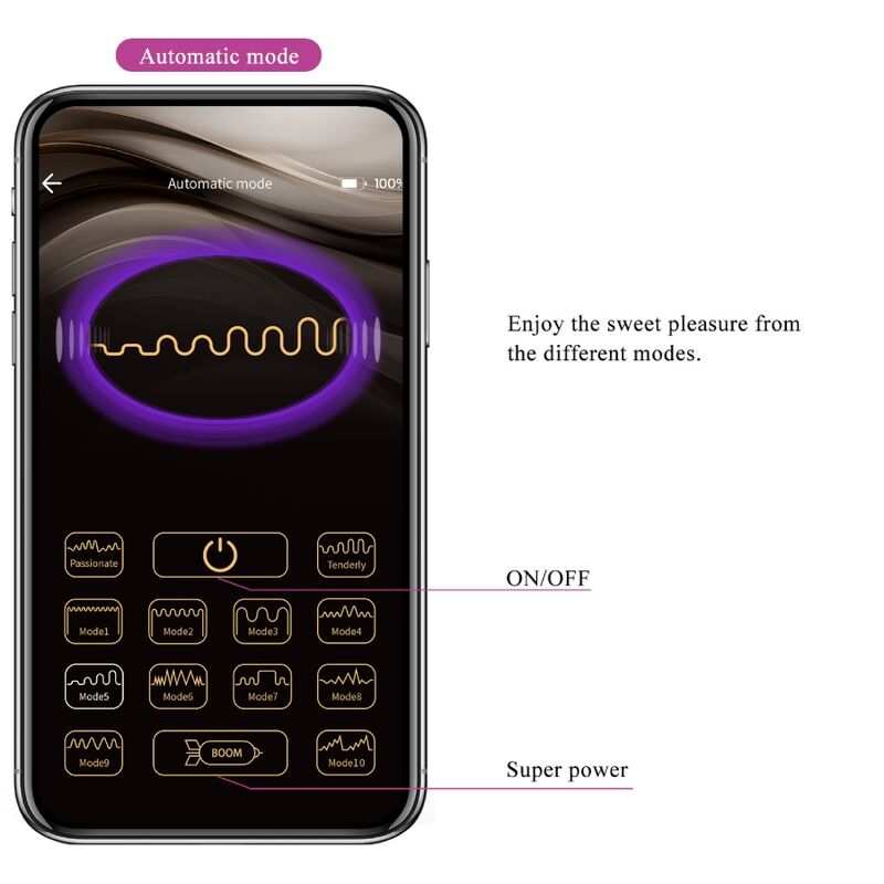 Uovo Vibrante App Pretty Love Ninfa — 12 Modalità, Viola