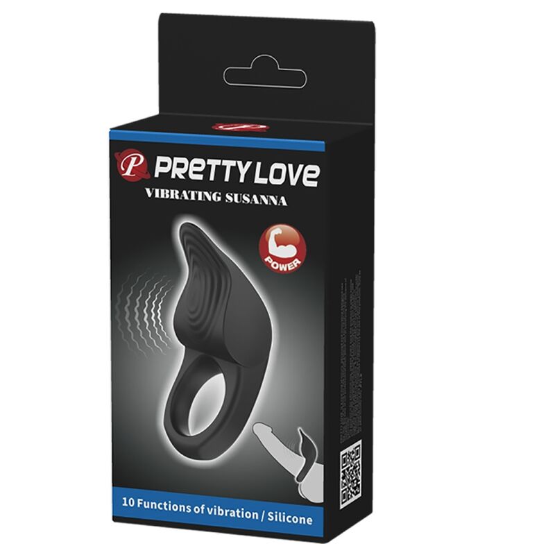 Anello Fallico Vibrante Pretty Love Susanna — Silicone, Nero