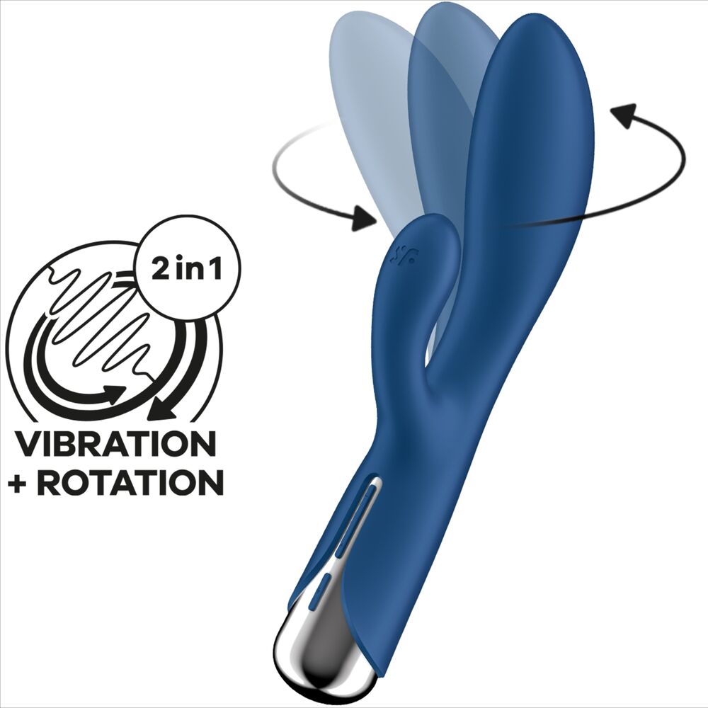 Vibratore Rabbit Satisfyer Spinning Rabbit 1 — Blu, 12 Modalità