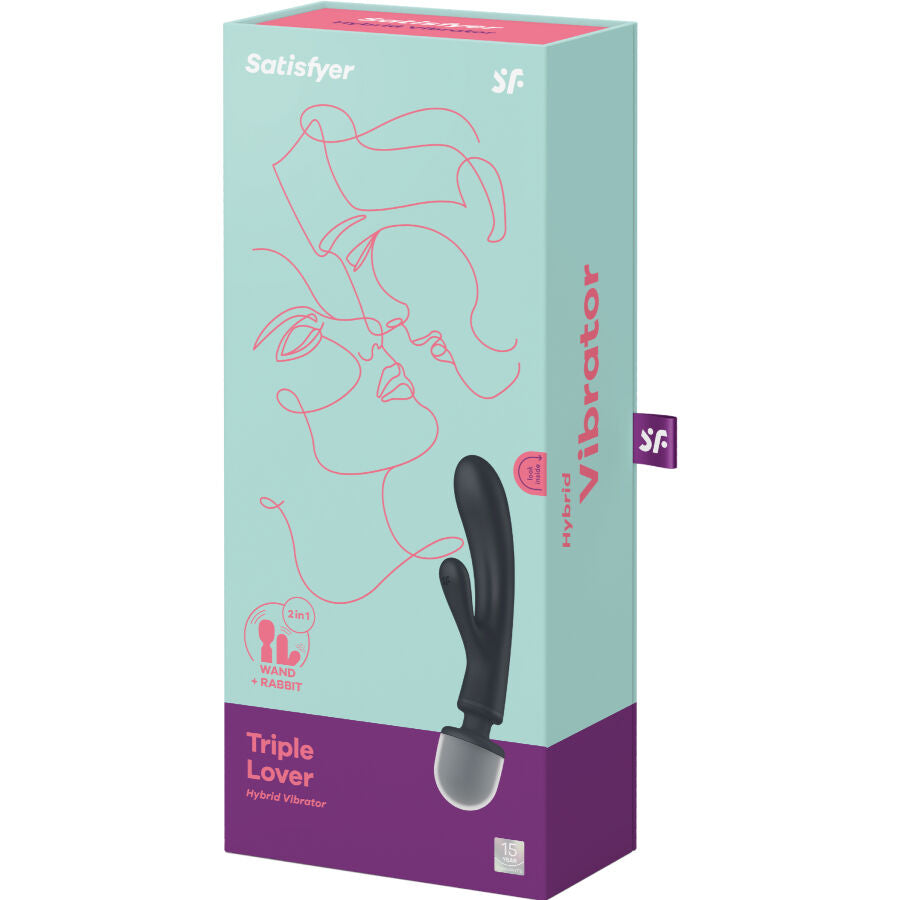 Vibratore Rabbit Satisfyer Triple Lover — 3 Motori, Grigio