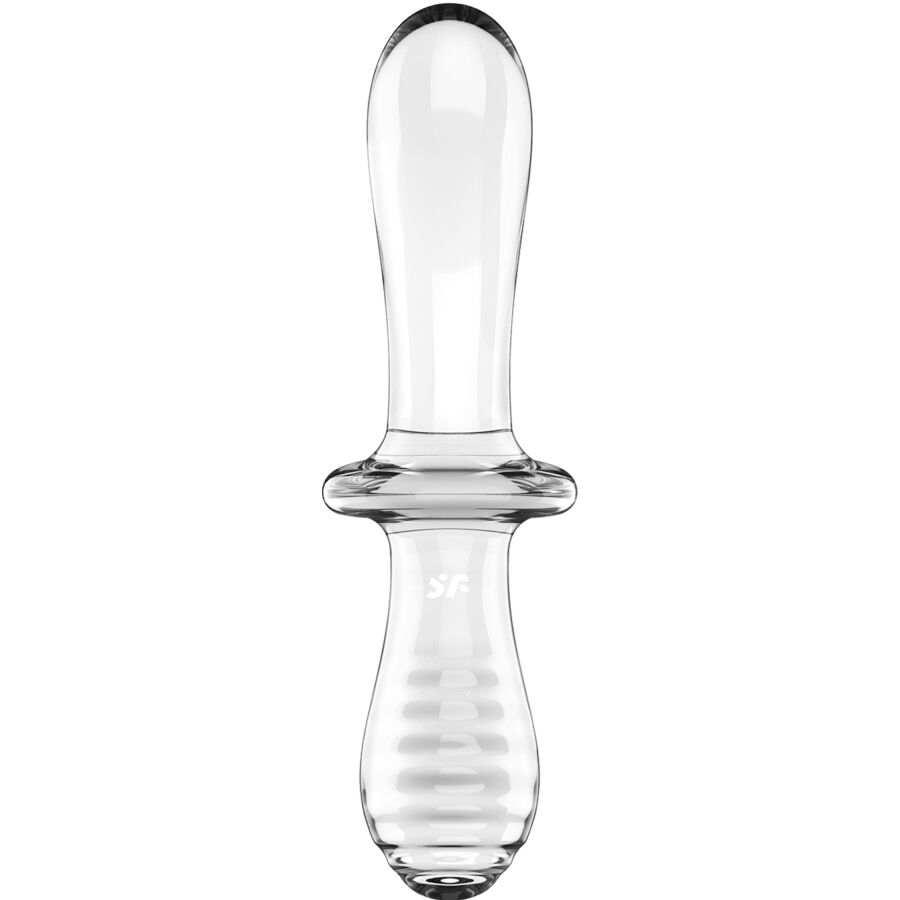 Dildo in Vetro Borosilicato Satisfyer Double Crystal — Trasparente